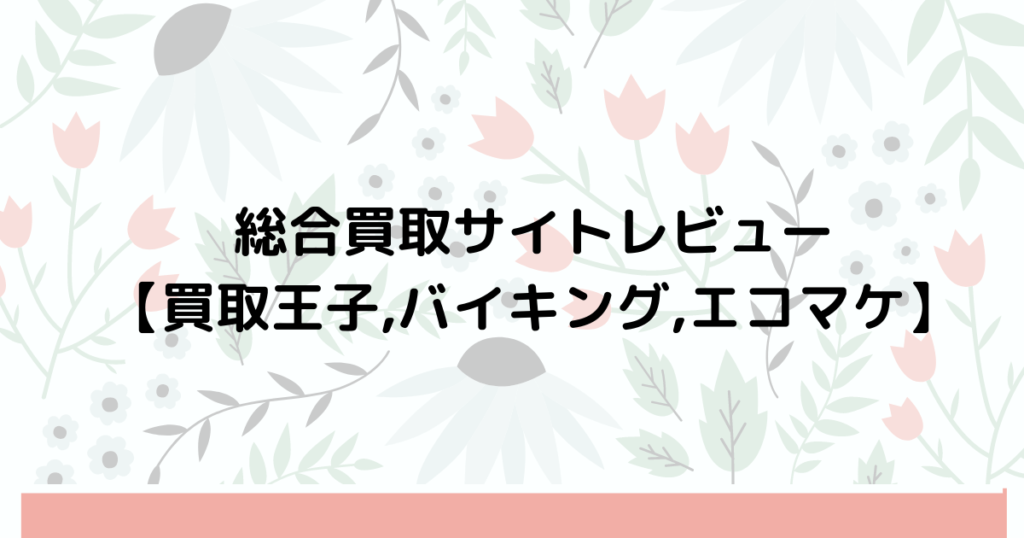 不用品の総合買取サイトレビューまとめ 買取王子 バイキング エコマケ 趣味いく 趣味 育児