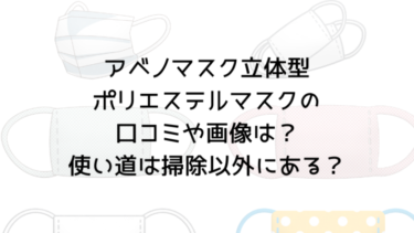 アベノマスク立体型ポリエステルマスクの口コミや画像は？使い道は掃除以外にある？