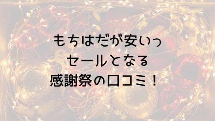 もちはだが安いっセールとなる感謝祭の口コミ