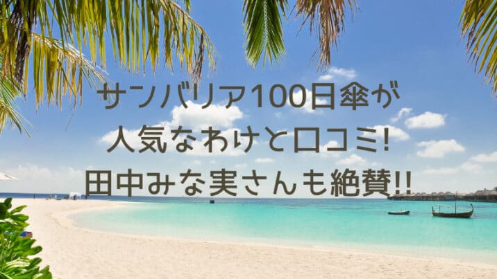 サンバリア100の日傘が人気なわけと口コミ!田中みな実さんも絶賛!!