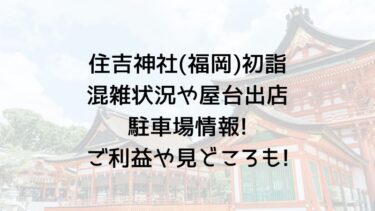 住吉神社(福岡)の初詣混雑状況や屋台出店駐車場情報!ご利益や見どころも!