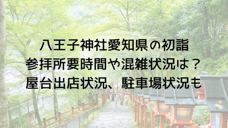 八王子神社愛知県の初詣参拝所要時間や混雑状況は？屋台出店状況、駐車場状況も