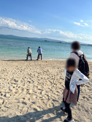 古宇利オーシャンタワー周辺の浜辺